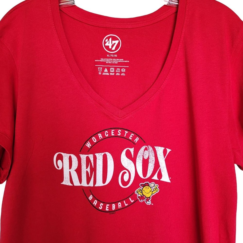 47 Worcester Red Sox Baseball 100% Cotton Red T-Shirt. Size XL - Picture 2 of 5